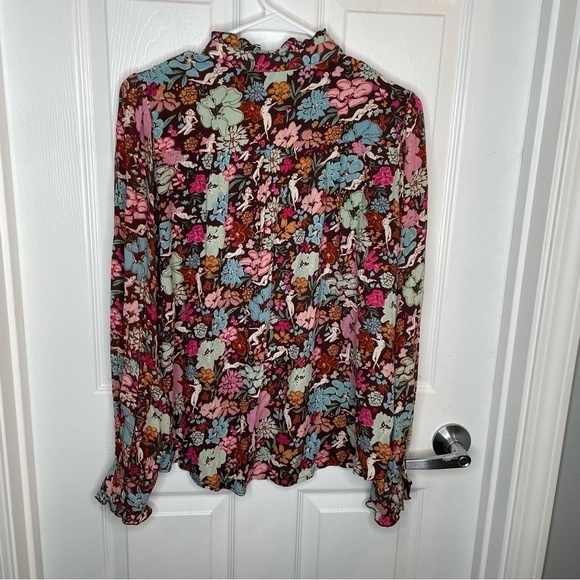 FRNCH Paris Aida Nudie Floral Print Blouse M/L - Picture 2 of 13